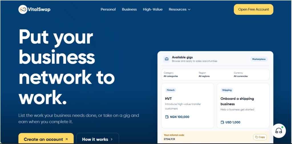 VitalSwap Gigs Marketplace